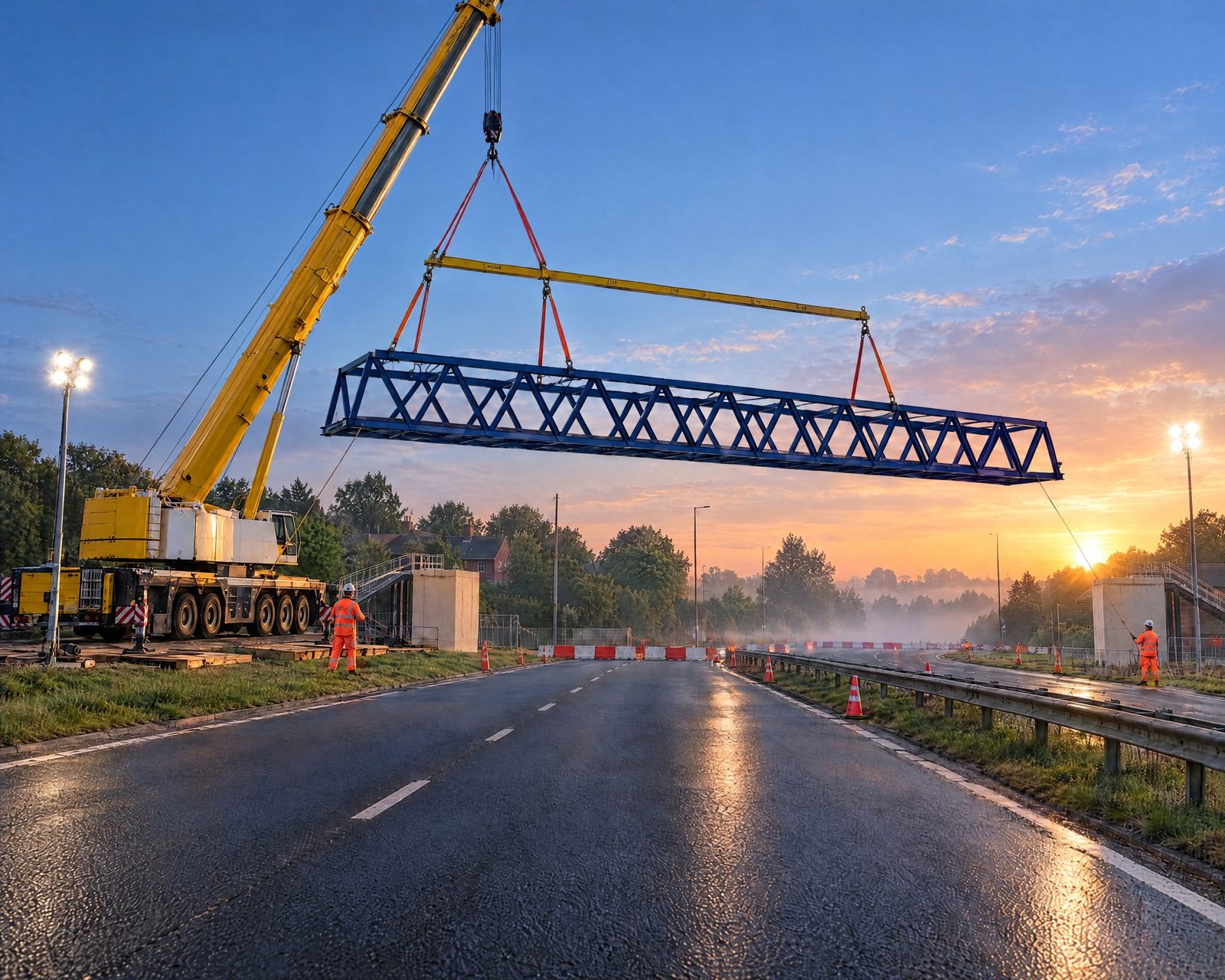 The Vanguard Footbridge lift at dawn