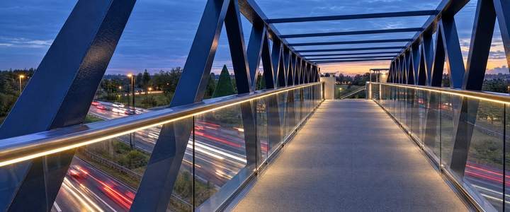 The Vanguard Footbridge construction project. AI illustration.